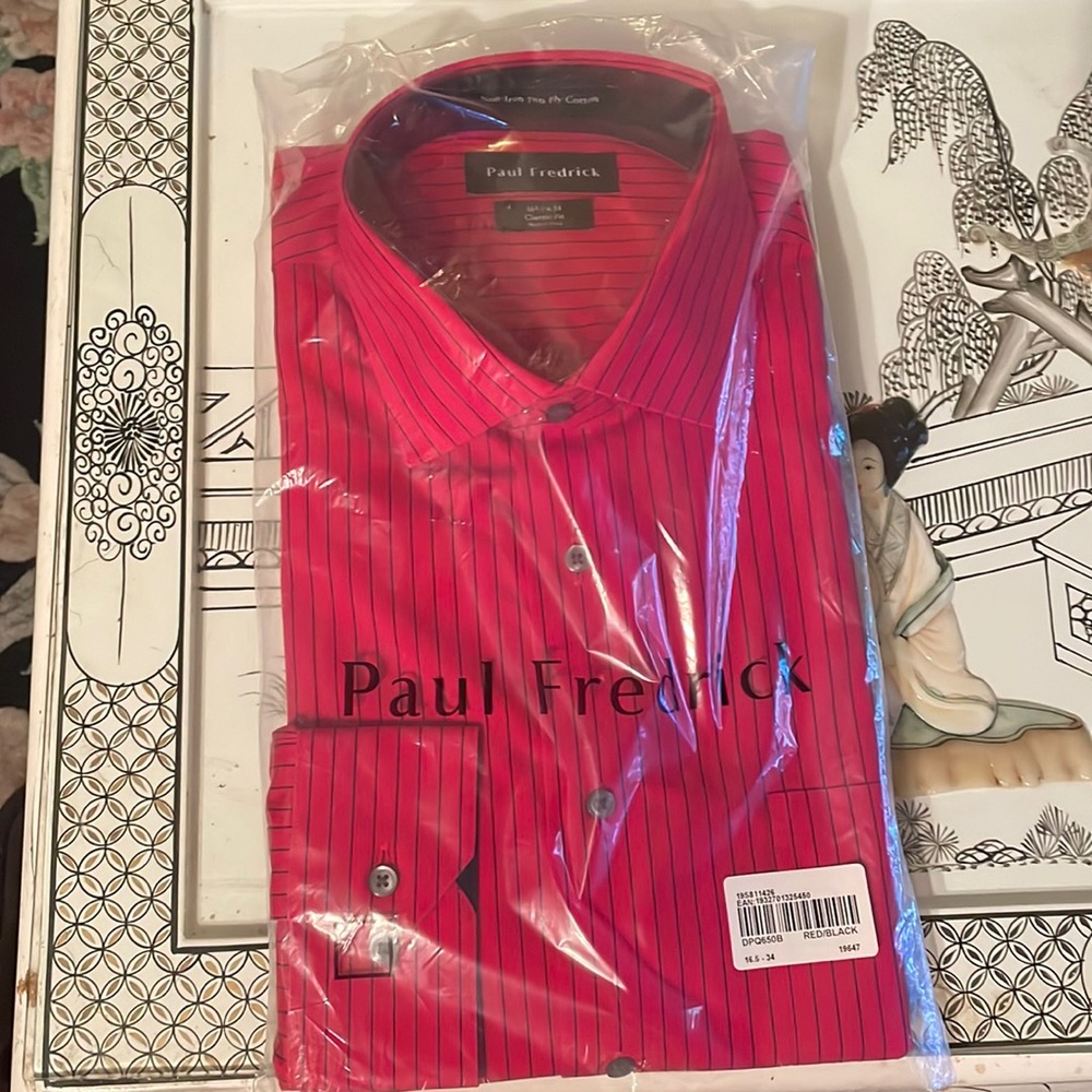 Pin stripe red shirt